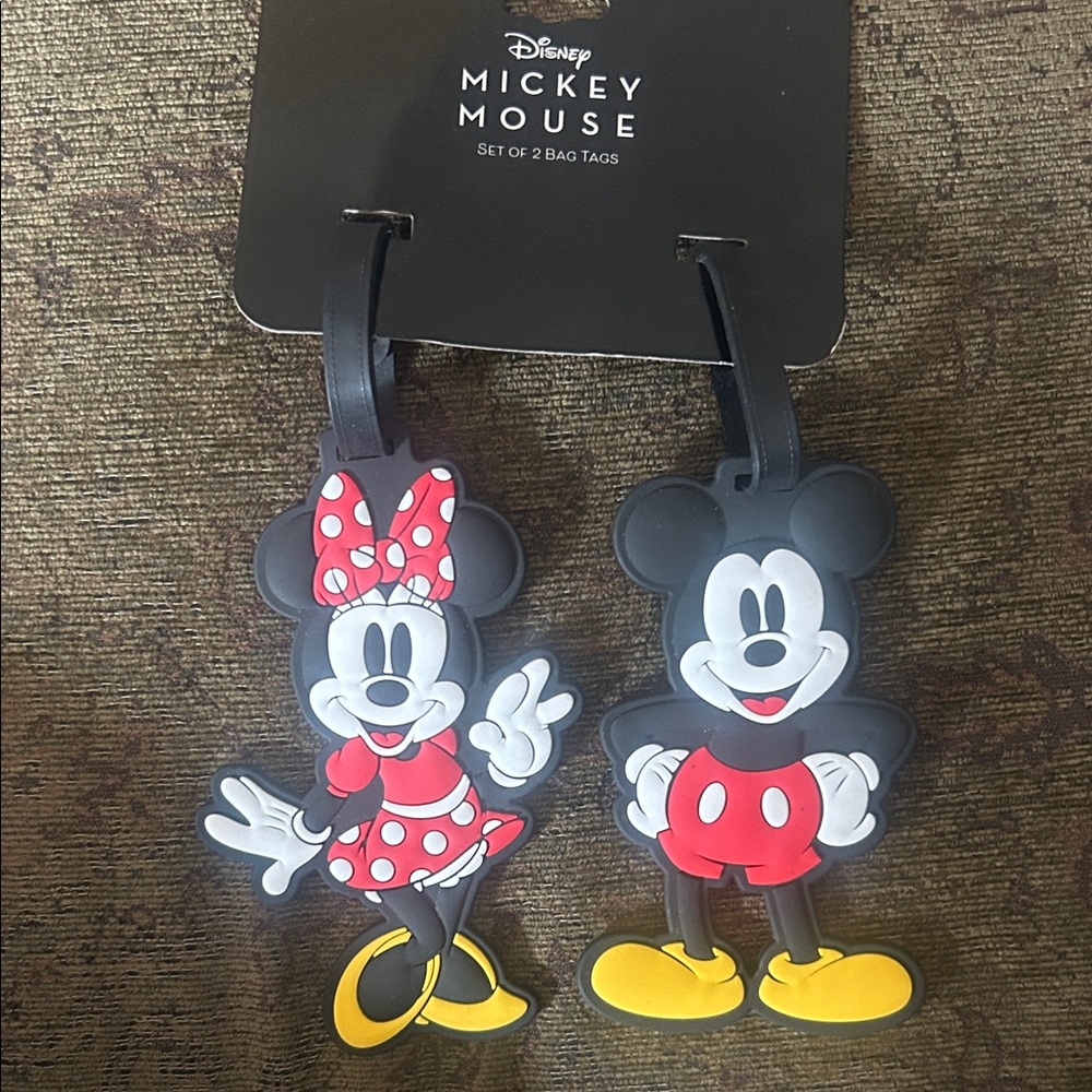 Disney Mickey and Minnie Mouse Bag Tags - Black, Red, Yellow